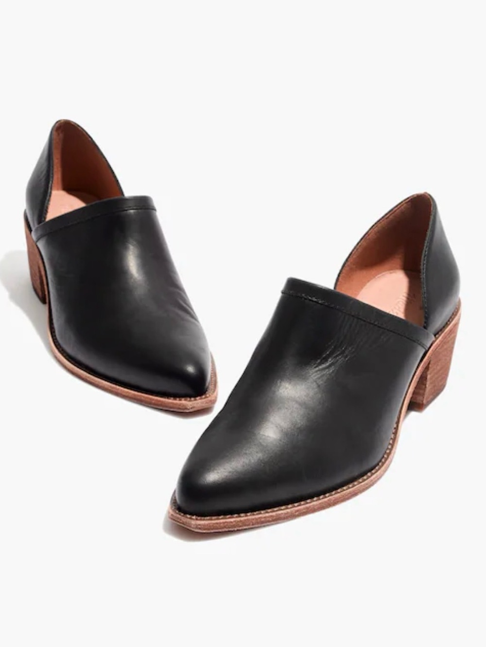 Madewell The Brady Lowcut Black Genuine Leather Booties Size 10
